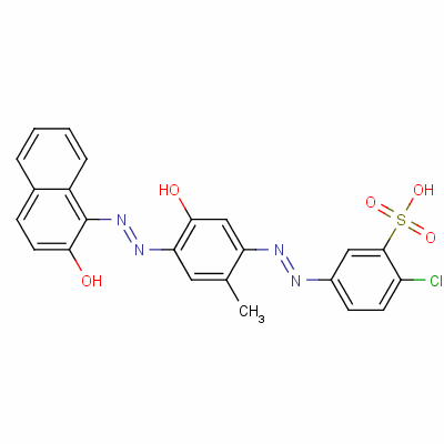 2-Chloro-5-[[5-hydroxy-4-[(2-hydroxy-1-naphthyl)azo]-o-tolyl]azo]benzenesulphonic acid Structure,64349-27-5Structure