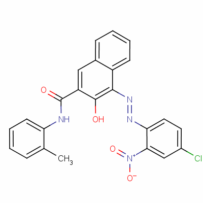 4-[(4-氯-2-硝基苯基) 氮杂]-3-羟基-n-(2-甲基苯基)-2-萘羧酰胺结构式_6471-50-7结构式