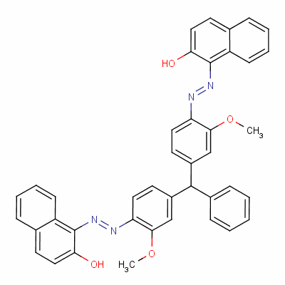2-Naphthalenol, 1,1-[(phenylmethylene)bis[ (2-methoxy-4,1-phenylene)azo]]bis- Structure,6483-64-3Structure