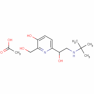 2-(羟基甲基)-6-(1-羟基-2-叔丁基氨基-乙基)-吡啶-3-醇结构式_65652