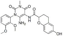  n-[6-氨基-1-(2,3-二甲氧基苯基)-1,2,3,4-四氢-3-甲基-2,4-二氧代-5-嘧啶]-3,4-二氢-6-羟基-2H-1-苯并吡喃-2-羧酰胺结构式_658061-93-9结构式