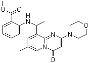 Methyl 2-(1-(7-methyl-2-morpholino-4-oxo-4h-pyrido[1,2-a]pyrimidin-9-yl)ethylamino)benzoate Structure,663620-71-1Structure