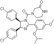 4-[[(4S,5R)-4,5-bis(4-chlorophenyl)-4,5-dihydro-2-[4-methoxy-2-(1-methylethoxy)phenyl]-1H-imidazol-1-yl]carbonyl]-2-Piperazinone Structure,675576-98-4Structure