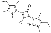 (4E)-4-(4-乙基-3,5-二甲基-2H-吡咯鎓-2-亚基)-2-(4-乙基-3,5-二甲基-1H-吡咯-2-基)-3-氧代-1-环丁烯-1-醇结构式_68842-63-7结构式
