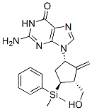 6H-Purin-6-one, 2-amino-9-[(1S,3R,4S)-4-(dimethylphenylsilyl)-3-(hydroxymethyl)-2-methylenecyclopentyl]-1,9-dihydro- Structure,701278-07-1Structure