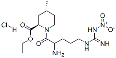(2R,4R)-1-[2-氨基-5-[[亚氨基(硝基氨基)甲基]氨基]-1-氧代戊基]-4-甲基-2-哌啶甲酸乙酯盐酸盐结构式_74874-08-1结构式