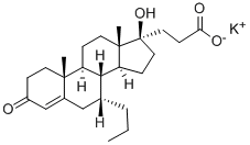 (7A,17a)-17-hydroxy-3-oxo-7-propylpregn-4-ene-21-carboxylic acid, potassium salt Structure,76676-34-1Structure