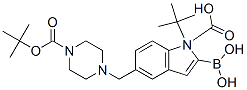 2-硼-5-[[4-[(1,1-二甲基乙氧基)羰基]-1-哌嗪基]甲基]-1H-吲哚-1-羧酸-1-(1,1-二甲基乙基)酯结构式_771477-41-9结构式