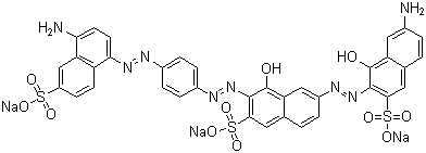 2-Naphthalenesulfonic acid, 6-[(7-amino-1-hydroxy-3-sulfo- 2-naphthalenyl)azo]-3-[[4-[[4-amino-6(or 7)-sulfo-1-naphthalenyl]azo] phenyl]azo]-4-hydroxy-, trisodium salt Structure,8003-69-8Structure