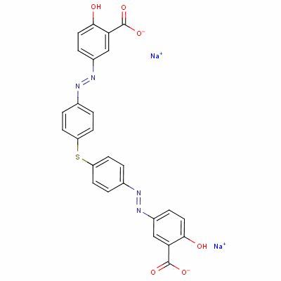 Benzoic acid, 3,3-[thiobis(phenyleneazo)]bis[6-hydroxy-, disodium salt Structure,8003-87-0Structure