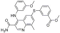 Methyl 3-(3-carbamoyl-4-(3-methoxyphenylamino)-8-methylquinolin-6-ylthio)benzoate Structure,801316-10-9Structure