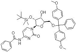 N-(1-((2r,3r,4r,5r)-5-((双(4-甲氧基苯基)(苯基)甲氧基)甲基)-3-((叔丁基二甲基甲硅烷基)氧基)-4-羟基四氢呋喃-2-基)-2-氧代-1,2-二氢嘧啶-4-基)苯甲酰胺结构式_81256-87-3结构式