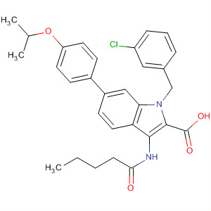 1-(3-氯苄基)-6-(4-异丙氧基苯基)-3-戊酰胺-1H-吲哚-2-羧酸结构式_825624-40-6结构式