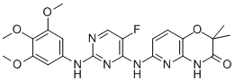 6-[[5-氟-2-[(3,4,5-三甲氧基苯基)氨基]-4-嘧啶基]氨基]-2,2-二甲基-2H-吡啶并[3,2-b]-1,4-噁嗪-3(4H)-酮结构式_841290-80-0结构式