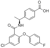 4-[(1S)-1-[[5-chloro-2-(4-fluorophenoxy)benzoyl]amino]ethyl]Benzoic acid Structure,847728-01-2Structure