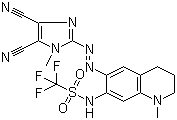 N-[6-[2-(4,5-二氰基-1-甲基-1H-咪唑-2-基)二氮杂烯]-1,2,3,4-四氢-1-甲基-7-喹啉]-1,1,1-三氟甲烷磺酰胺结构式_848080-39-7结构式