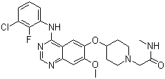 Az08931 2-(4-(4-(3-氯-2-氟苯基氨基)-7-甲氧基喹唑啉-6-基氧基)哌啶-1-基)-n-甲基乙酰胺结构式_848942-61-0结构式