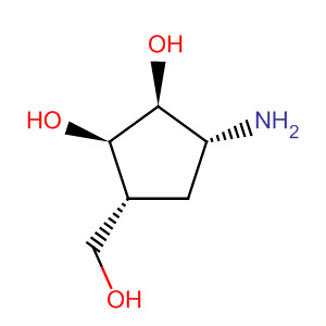 (1R,2S,3R,5R)-3-氨基-5-(羟基甲基)环戊烷-1,2-二醇结构式_85026-59-1结构式