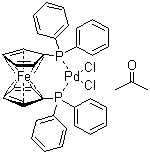 Dichloro(1,1-bis(diphenylphosphino)ferrocene)palladium(ii) acetone adduct Structure,851232-71-8Structure