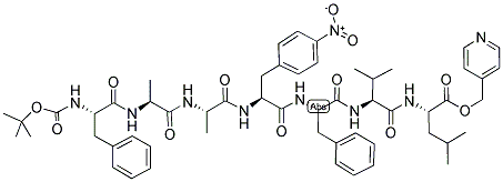 叔丁氧羰基-苯丙氨酰-丙氨酰-丙氨酰-4-硝基-苯丙氨酰-苯丙氨酰-缬氨酰-亮氨酸-吡啶-4-基甲基酯结构式_86063-97-0结构式