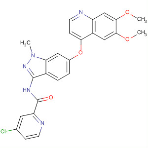 N-(6-((6,7-bis(methoxy)-4-quinolinyl)oxy)-1-methyl-1h-indazol-3-yl)-4-chloro-2-pyridinecarboxamide Structure,862178-95-8Structure