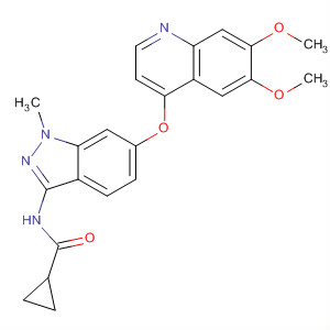 N-(6-((6,7-bis(methoxy)-4-quinolinyl)oxy)-1-methyl-1h-indazol-3-yl)cyclopropanecarboxamide Structure,862178-96-9Structure