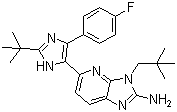 5-[2-(1,1-二甲基乙基)-4-(4-氟苯基)-1H-咪唑-5-基]-3-(2,2-二甲基丙基)-3H-咪唑并[4,5-b]吡啶-2-胺结构式_862505-00-8结构式