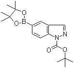 5-(4,4,5,5-四甲基-1,3,2-二噁硼烷-2-基)-1H-吲唑-1-羧酸叔丁酯结构式_864771-44-8结构式