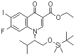 3-Quinolinecarboxylic acid, 1-[(1s)-1-[[[(1,1-dimethylethyl)dimethylsilyl]oxy]methyl]-2-methylpropyl]-7-fluoro-1,4-dihydro-6-iodo-4-oxo-, ethyl ester Structure,870294-02-3Structure