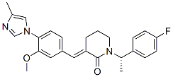 (E)-1-[(1S)-1-(4-氟苯基)乙基]-3-[3-甲氧基-4-(4-甲基-1H-咪唑-1-yl)亚苄基]哌啶-2-酮结构式_870843-42-8结构式