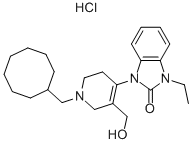基)-1,2,3,6-四氢-5-(羟基甲基)-4-吡啶]-3-乙基-1,3-二氢-2H-苯并咪唑-2-酮盐酸盐结构式_873567-76-1结构式