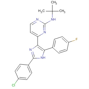 N-叔丁基-4-(2-(4-氯苯基)-4-(4-氟苯基)-1H-咪唑-5-基)嘧啶-2-胺结构式_876521-39-0结构式