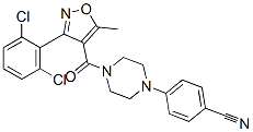 Benzonitrile, 4-[4-[[3-(2,6-dichlorophenyl)-5-methyl-4-isoxazolyl]carbonyl]-1-piperazinyl]- Structure,883042-07-7Structure