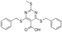 2-(甲基硫代)-4,6-双[(苯基甲基)硫代]-5-嘧啶羧酸结构式_883872-01-3结构式