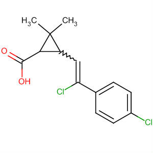 3-[2-氯-2-(4-氯苯基)乙烯]-2,2-二甲基-环丙烷羧酸结构式_88419-72-1结构式