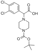 4-[Carboxy-(3,4-dichloro-phenyl)-methyl]-piperazine-1-carboxylic acid tert-butyl ester hydrochloride Structure,885274-60-2Structure