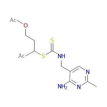 1-[2-(乙酰氧基)乙基]-2-氧代丙基 [(4-氨基-2-甲基-5-嘧啶基)甲基]二硫代氨基甲酸酯结构式_89285-03-0结构式
