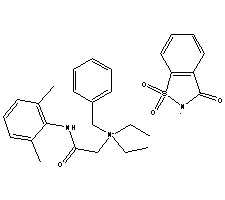 邻磺酰苯甲酰亚胺 [2-[(2,6-二甲基苯基)氨基]-2-氧代乙基]-N,N-二乙基苄基铵结构式_90823-38-4结构式