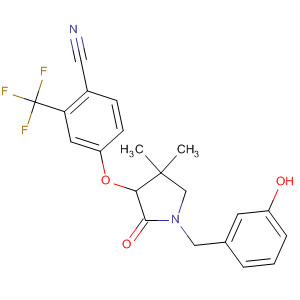 Benzonitrile, 4-[[1-[(3-hydroxyphenyl)methyl]-4,4-dimethyl-2-oxo-3-pyrrolidinyl]oxy]-2-(trifluoromethyl)- Structure,914101-08-9Structure