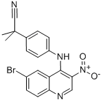 2-(4-(6-溴-3-硝基喹啉-4-基氨基)苯基)-2-甲基丙腈结构式_915019-51-1结构式