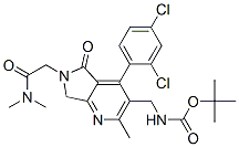 [4-(2,4-二氯苯基)-6-二甲基氨基甲酰甲基-2-甲基-5-氧代-6,7-二氢-5H-吡咯并[3,4-b]吡啶-3-基甲基]氨基甲酸叔丁酯结构式_915731-88-3结构式