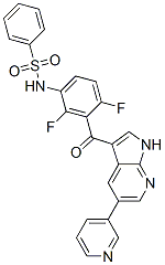 N-(2,4-difluoro-3-((5-(3-pyridinyl)-1h-pyrrolo(2,3-b)pyridin-3-yl)carbonyl)phenyl)benzenesulfonamide Structure,918504-61-7Structure