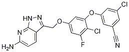 3-[5-[(6-氨基-1H-吡唑并[3,4-b]吡啶-3-基)甲氧基]-2-氯-3-氟苯氧基]-5-氯-苯甲腈结构式_920035-90-1结构式