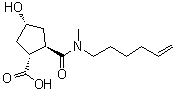 (1R,2R,4R)-2-(5-己烯基-甲基-氨基甲酰)-4-羟基-环戊烷羧酸结构式_922727-92-2结构式