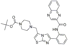 4-[[6-[2-[(2-喹噁啉羰基)氨基]苯基]咪唑并 [2,1-b]噻唑-3-基]甲基]-1-哌嗪羧酸 1,1-二甲基乙酯结构式_925436-46-0结构式