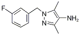 1-(3-氟苄基)-3,5-二甲基-1H-吡唑-4-胺结构式_925650-30-2结构式