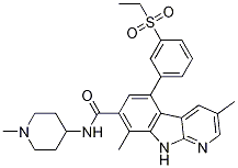 5-[3-(乙基磺酰基)苯基]-3,8-二甲基-N-(1-甲基-4-哌啶基)-9H-吡啶并[2,3-b]吲哚-7-羧酰胺结构式_934541-31-8结构式