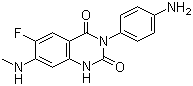 3-(4-氨基苯基)-6-氟-7-(甲基氨基)喹唑啉-2,4(1H,3H)-二酮结构式_936501-00-7结构式