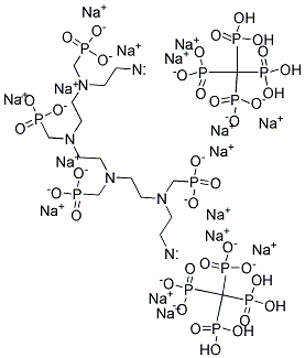 十六碳钠(乙烷-1,2-二基二(((膦酸基甲基)亚氨基)乙烷-2,1-二基((膦酸基甲基)亚氨基)乙烷-2,1-二基次氮基二(亚甲基)))四膦酸酯结构式_93892-84-3结构式