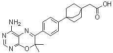 4-[4-(4-Amino-7,7-dimethyl-7H-pyrimido[4,5-b][1,4]oxazin-6-yl)phenyl]Bicyclo[2.2.2]octane-1-acetic acid Structure,942999-61-3Structure